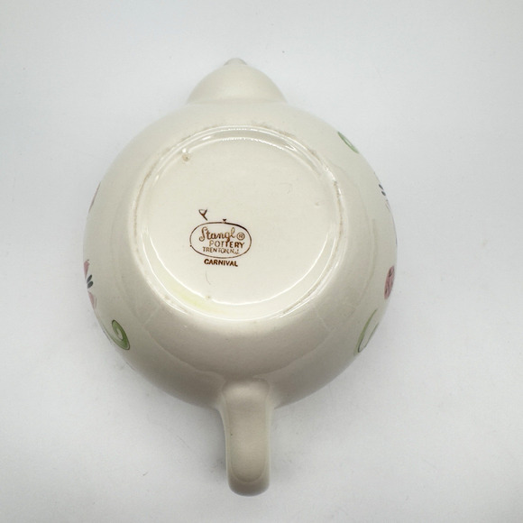 Stangl Pottery Carnival Tea Pot 4.5" MCM Pink Green Black NO LID - Picture 6 of 12